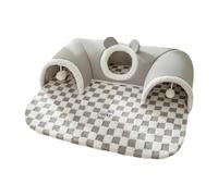 Fzaqwen Tubo de Gato de de Gato en Forma de U con Bola de de La Cama Bola Colgante Portátil Otoño Cálido Escondite para Bunny Pequeños, Gris XL