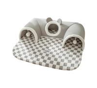 Fzaqwen Tubo de Gato de de Gato en Forma de U con Bola de de La Cama Bola Colgante Portátil Otoño Cálido Escondite para Bunny Pequeños, Gris M