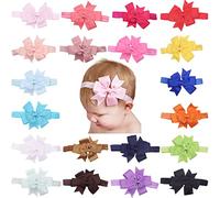 FZBNSRKO 20 diademas elásticas de grogrén para niñas, accesorios para el cabello para adolescentes y niñas (color al azar, 3.2 x 3.2 pulgadas)