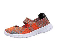 FZDX - Zapatos tejidos a mano cómodos Mujer , (Orange 075), 38 EU