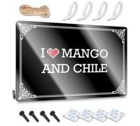 FZFN Accesorios de baño para caravana, decoración de grunge, I Love Mango and Chile, arte rústico para pared, área suave, fácil de colgar para restaurante (30 x 40 cm)
