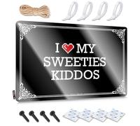 FZFN Accesorios estéticos de decoración de pared de lata | I Love My Sweeties Kiddos - Bonita decoración de cocina (30 x 40 cm)