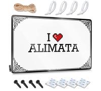 FZFN Accesorios para decoración de aula - I Love Alimata Ideas - Colgante de pared rústico (20 x 30 cm)