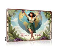 FZFN Adani Al San'd: Celebrando el patrimonio italiano con uvas alrededor de T, bonita decoración del hogar (20 x 30 cm)