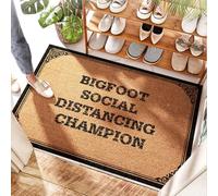 FZFN Alfombra absorbente para el suelo con diseño de rayas Bigfoot Distancing Social, para puerta delantera, interior, entrada, antideslizante, bienvenida caliente y primavera al aire libre (50 x 80