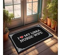 FZFN Alfombra con texto en inglés "I Love My Libra Nurse Wife Home Sweet Apartment" | Divertida puerta al aire libre baño antideslizante absorbente de agua (40 x 60 cm)