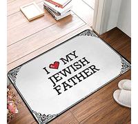 FZFN Alfombra de baño de felpilla con texto en inglés "I Love My Jewish Father", antideslizante, lavable, ideal para motocross, habitación de niños, zona de juegos (40 x 60 cm)