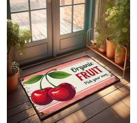 FZFN Alfombra de baño estética indie absorbente antideslizante para decoración de habitación | Elige tu propia fruta orgánica: una manta antideslizante de cerezas frescas para el hogar de otoño (40 x