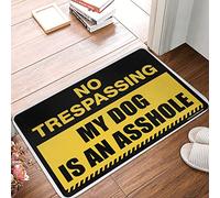 FZFN Alfombra de bienvenida para puerta de entrada de interior con texto en inglés "No Trespassing My Dog Is An Assholes" (40 x 60 cm)