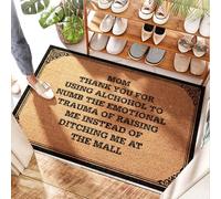 FZFN Alfombra de entrada a cuadros para puerta exterior | Mom,thank You For Using Alchohol To Numb The Emotional Trauma Of Raising Me - Natural & Door Stencils Painting/Spring Front Door Mat (50 x 80