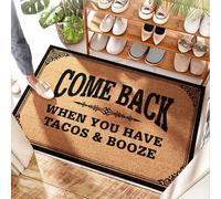 FZFN Alfombra de entrada para puerta de verano | Come Back When You Have Tacos And Booze - Oficina y puerta ultrafina/festoneado - Alfombra debajo de la puerta al aire libre, puerta interior (65 x 90