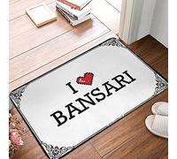 FZFN Alfombra de pasillo antifatiga de perfil bajo - I Love Bansari antideslizante para tejido a mano, fácil de limpiar, duradero para matemáticas (65 x 90 cm)