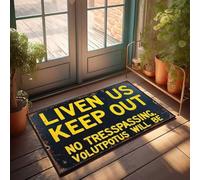 FZFN Alfombra retro Keep Out: No Trespassing, Voluptuous Will Be Doormat Home Sweet Home Felpudo para la entrada del hogar (65 x 90 cm)