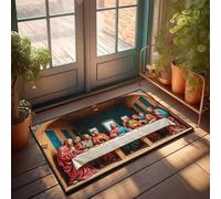 FZFN Alfombra The Last Supper con barbas modernas. Protector para mascotas, alfombra suave, alfombra de espuma viscoelástica estilo granja para otoño, dormitorio, sala de estar (50 x 80 cm)