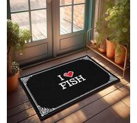 FZFN Alfombrilla de baño con texto en inglés "I Love Fish, decoración de habitación de adolescentes", de espuma viscoelástica, para matemáticas, sala de estar, dormitorio (50 x 80 cm)