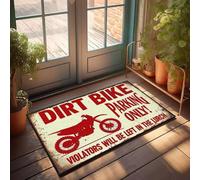 FZFN Alfombrilla de ducha divertida para puerta de casa, solo para estacionar motos de cross. Absorbente de agua, perfil bajo, impermeable, para mamá (65 x 90 cm)