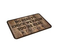 FZFN Alfombrillas para entrada de casa, no hay necesidad de golpear, sabemos que estás aquí, tapete para puerta delantera, porche, puerta delantera (50 x 80 cm)