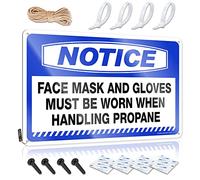FZFN Arte de pared de estilo rústico vintage | Aviso que se deben usar máscara facial y guantes al manipular ideas independientes de propano para decoración del hogar (30 x 40 cm)