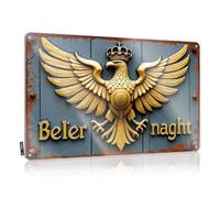FZFN Arte de pared vintage para decoración de entrada delantera, estilo vintage, escudo de águila dorada con corona: emblema de Beler Naght, decoración del hogar reutilizable (20 x 30 cm)