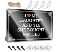 FZFN Arte de pared vintage suave impermeable, impresión retro de calidad para cafetería, pub, campista. Imprescindible con texto en inglés "I Love My Daughter & Yes She Bought Me This" (30 x 40 cm)