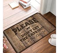 FZFN Bar For Man Cave Please Don'T Let The Cats Out Or The Cops In Alfombra para porche delantero, divertida decoración al aire libre (50 x 80 cm)