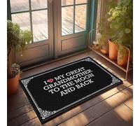 FZFN Cool Bedroom Accessories - Tapetes de cocina, absorbentes, impermeables, para porche al aire libre, con texto en inglés "I Love My Great Grandmother To The Moon And Back Door", divertidos y