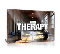 FZFN Cool Room Accessories For Teens Boys Therapy: The Healing Power Of Weightlifting in Rustic Gyms Cartel de estaño para piscina y decoración al aire libre (20 x 30 cm)