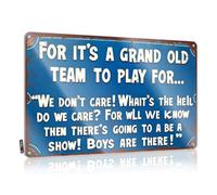 FZFN Cool Room Accessories para adolescentes y niños, lema vintage del equipo deportivo: "For It'S A Grand Old To Play For Tin Letrero de piscina y decoración al aire libre de metal (30 x 40 cm)