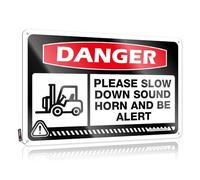 FZFN Danger Please Slow Down Sound Horn & Be Alert Inappropriate Beer Accessories - Letreros colgantes para decoración de pared (30 x 40 cm)