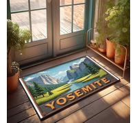 FZFN Decoración de bar para el hogar Yosemite Valley: Nature'S Grandeur Unveiled Felpudo para decoración exterior grande de bienvenida al aire libre (40 x 60 cm)