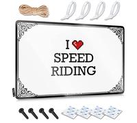 FZFN Decoración de pared de estaño, arte hippie vintage para pared, Stuff Retro Haves Cartel de hojalata para bar en casa | 8 x 12 pulgadas I Love Speed Riding, perfecto para decoración de cuerno