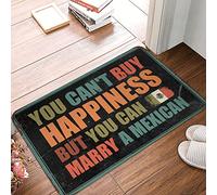 FZFN Decoración para puerta de dormitorio con la que no puedes comprar la felicidad, pero puedes casarte con una alfombra mexicana, felpudo divertido para exteriores (50 x 80 cm)