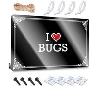 FZFN Decoración retro, accesorio de decoración de baño para hombre, con texto en inglés "I Love Bugs", decoración de camping (20 x 30 cm)