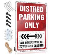 FZFN Distred Parking Only - Letreros pequeños para casa de campo | Cosas para adolescentes, accesorios de estilo vintage, decoración de barra de cueva para hombre, fácil de colgar (30 x 40 cm)