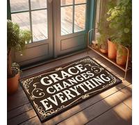 FZFN Felpudo al aire libre Grace Changes Everything: A Inspirational Quote Sign Doormat Men Stuff Man Cave Furniture(65 x 90 cm)