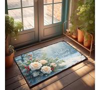 FZFN Felpudo con texto en inglés "Thankful Snowy Winter'S Dawn: A Bouquet Of Hope", ideal para decoración de bar deportivo (65 x 90 cm)