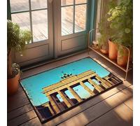 FZFN Felpudo con texto en inglés "Welcome Mat Classroom Brandenburg Gate: A Monument to History And Unity" (65 x 90 cm)