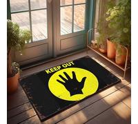 FZFN Felpudo de bienvenida para el aula con texto en inglés "Keep Out: Hand Warning Sign" (40 x 60 cm)