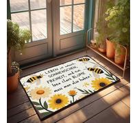 FZFN Felpudo de bienvenida para el aula, la vida no se trata solo de abejas, sino también girasoles, libertad y Cl felpudo para puerta del hogar (40 x 60 cm)