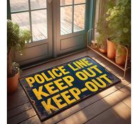 FZFN Felpudo de bienvenida para entrada exterior, línea de policía, Keep Out: felpudo vintage con señal de advertencia, decoración única para el hogar (40 x 60 cm)