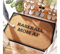 FZFN Felpudo de fibra de coco para puerta doble | Baseball Mom Af - Interior y alto tráfico/arpillera, resistente al viento, puerta de garaje (50 x 80 cm)