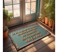 FZFN Felpudo de invierno al aire libre con texto en inglés "Embrace Mistakes, Be True To Yourself: A Motivational Sign Doormat Home Bar Decor Rugs For Kitchen (65 x 90 cm)