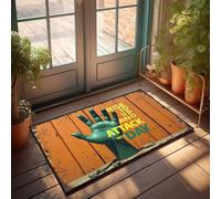 FZFN Felpudo de invierno al aire libre Rise Up And Attack: A Bold Green Hand Declaration Felpudo para el hogar, bar, decoración para cocina (50 x 80 cm)