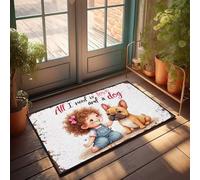 FZFN Felpudo de invierno para exteriores, amor, amistad y compañía canina: un cuento conmovedor O, felpudo para decoración del hogar, bar, cocina (65 x 90 cm)
