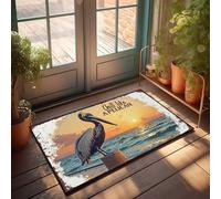 FZFN Felpudo de invierno para exteriores Chill Like A Pelican: Sunset Serenity By The Sea Felpudo para el hogar, bar, decoración para cocina (65 x 90 cm)