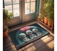 FZFN Felpudo de invierno para exteriores, tres bebés atrapados bajo la cúpula "Cerrado a Dios", tapete para decoración del hogar, bar, cocina (40 x 60 cm)