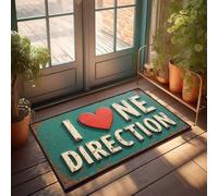 FZFN Felpudo de verano para exteriores, con texto en inglés "I Love One Direction", decoración de música (40 x 60 cm)
