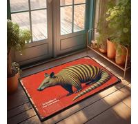 FZFN Felpudo de verano para exteriores, diseño de armadillo a rayas, bandoleros de Asia oriental, para decoración de patio trasero, decoración musical (40 x 60 cm)