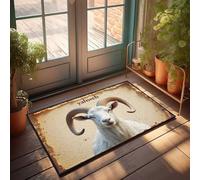 FZFN Felpudo de verano para exteriores, Yahweh: The Divine Ram Of Ancient Lore - Felpudo para decoración de patio trasero (40 x 60 cm)