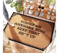FZFN Felpudo impermeable para puerta con texto en inglés "You're An Awesome Boss Keep That Sh*t Up Entry | Spring Welcome - Divertido felpudo de puerta exterior / ola y bonita puerta para banco (50 x